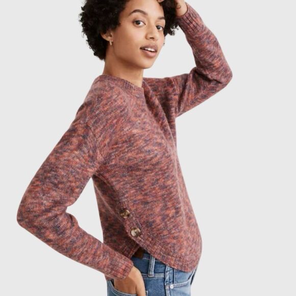 NWT MADEWELL Space-Dyed Birchmont Side-Button Pullover Sweater Size XXS - Picture 1 of 11